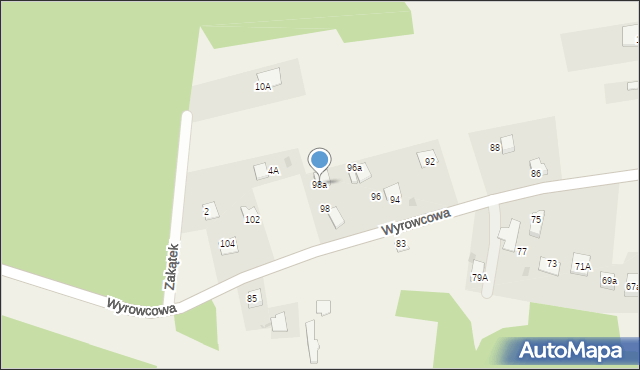 Zagórze, Wyrowcowa, 98a, mapa Zagórze