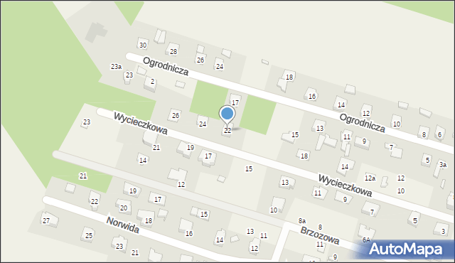 Żakowice, Wycieczkowa, 22, mapa Żakowice