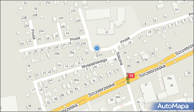Zamość, Wyspiańskiego Stanisława, 4, mapa Zamościa