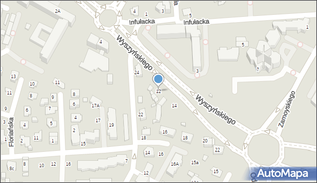 Zamość, Wyszyńskiego Stefana, ks. prym. kard., 12, mapa Zamościa