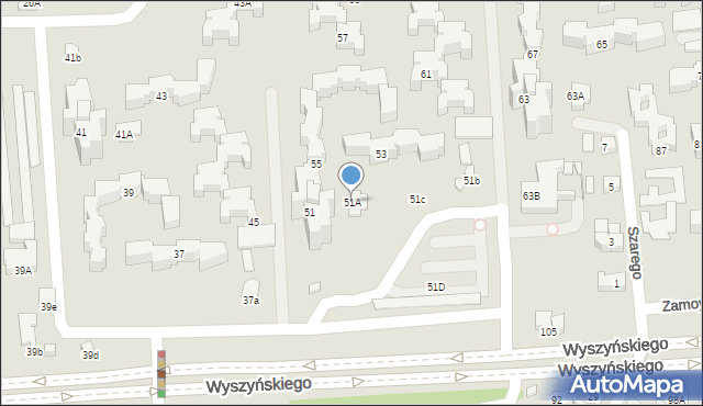 Zamość, Wyszyńskiego Stefana, ks. prym. kard., 51A, mapa Zamościa