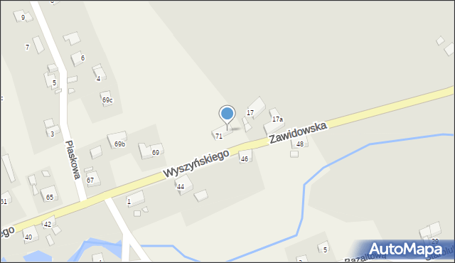 Zaręba, Wyszyńskiego Stefana, ks. prym. kard., 71a, mapa Zaręba