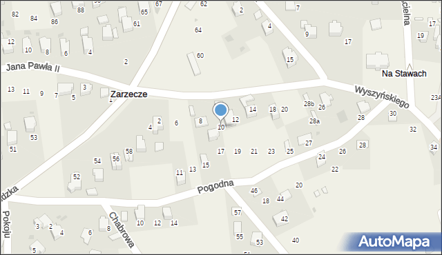 Zarzecze, Wyszyńskiego Stefana, ks. kard., 10, mapa Zarzecze