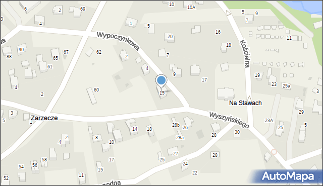 Zarzecze, Wyszyńskiego Stefana, ks. kard., 15, mapa Zarzecze