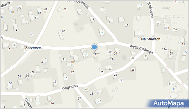 Zarzecze, Wyszyńskiego Stefana, ks. kard., 18, mapa Zarzecze