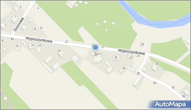 Zawady, Wypoczynkowa, 16, mapa Zawady