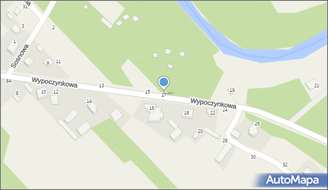 Zawady, Wypoczynkowa, 17, mapa Zawady