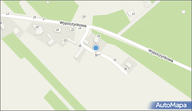 Zawady, Wypoczynkowa, 30, mapa Zawady