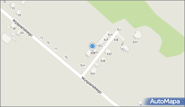 Zawiercie, Wyspiańskiego Stanisława, 81B, mapa Zawiercie