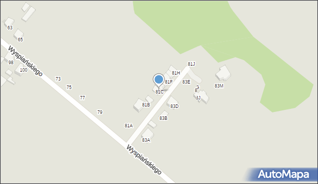 Zawiercie, Wyspiańskiego Stanisława, 81C, mapa Zawiercie