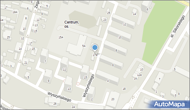 Zawiercie, Wyszyńskiego Stefana, ks. kard., 17a, mapa Zawiercie