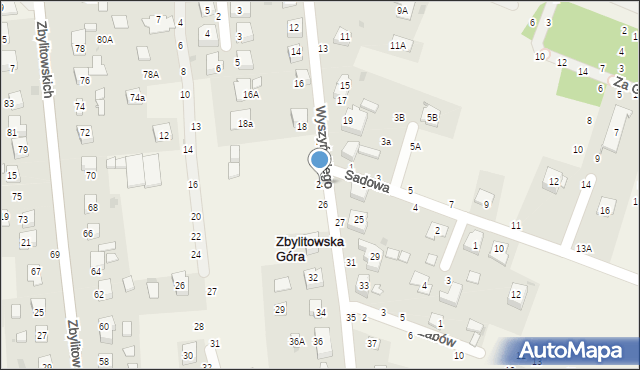 Zbylitowska Góra, Wyszyńskiego Stefana, ks. prym. kard., 24, mapa Zbylitowska Góra