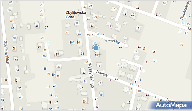 Zbylitowska Góra, Wyszyńskiego Stefana, ks. prym. kard., 39, mapa Zbylitowska Góra