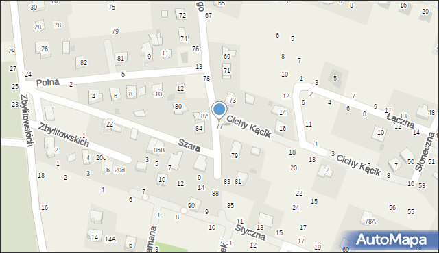 Zbylitowska Góra, Wyszyńskiego Stefana, ks. prym. kard., 77, mapa Zbylitowska Góra