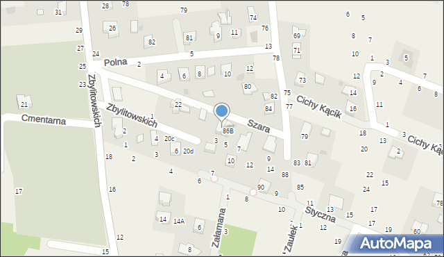 Zbylitowska Góra, Wyszyńskiego Stefana, ks. prym. kard., 86C, mapa Zbylitowska Góra