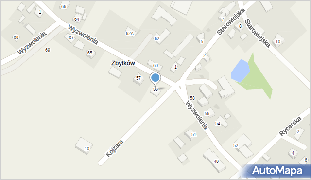 Zbytków, Wyzwolenia, 55, mapa Zbytków