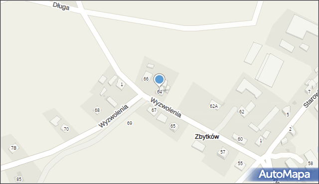 Zbytków, Wyzwolenia, 64, mapa Zbytków