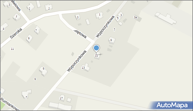 Zieleniewo, Wypoczynkowa, 11, mapa Zieleniewo