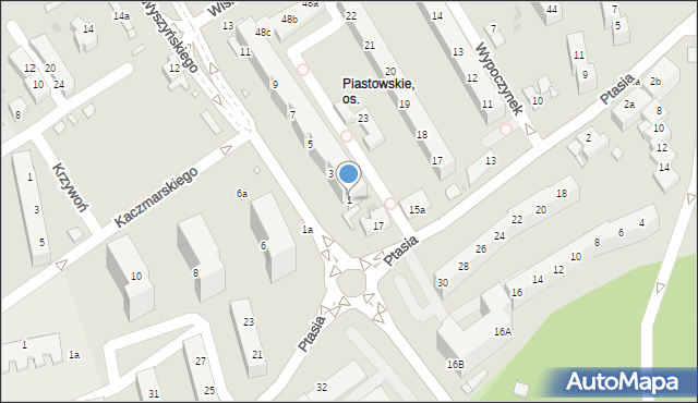 Zielona Góra, Wyszyńskiego Stefana, ks. kard., 1, mapa Zielona Góra