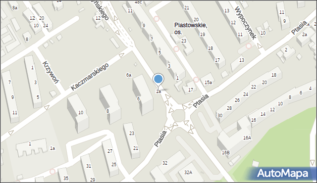 Zielona Góra, Wyszyńskiego Stefana, ks. kard., 1a, mapa Zielona Góra