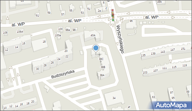 Zielona Góra, Wyszyńskiego Stefana, ks. kard., 38D, mapa Zielona Góra