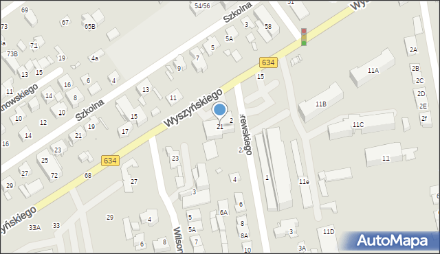 Zielonka, Wyszyńskiego Stefana, ks. prym. kard., 21, mapa Zielonka