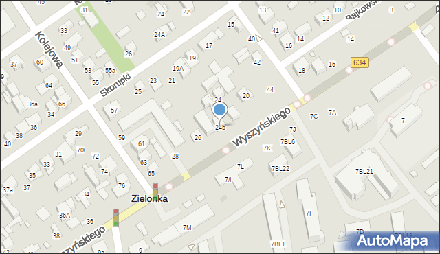 Zielonka, Wyszyńskiego Stefana, ks. prym. kard., 24b, mapa Zielonka