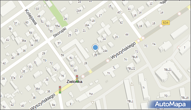 Zielonka, Wyszyńskiego Stefana, ks. prym. kard., 26, mapa Zielonka