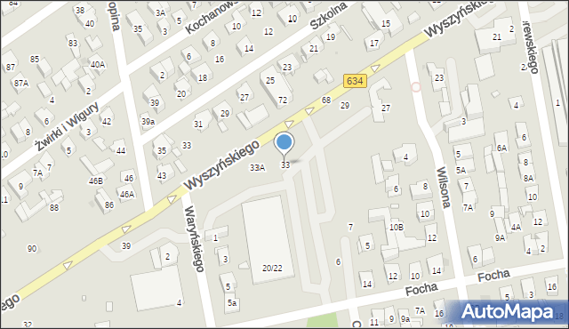 Zielonka, Wyszyńskiego Stefana, ks. prym. kard., 33, mapa Zielonka