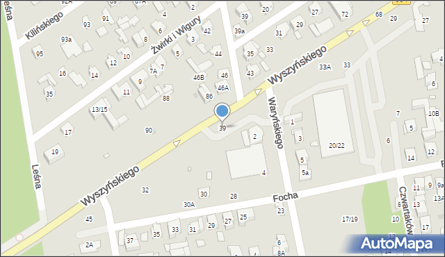Zielonka, Wyszyńskiego Stefana, ks. prym. kard., 39, mapa Zielonka