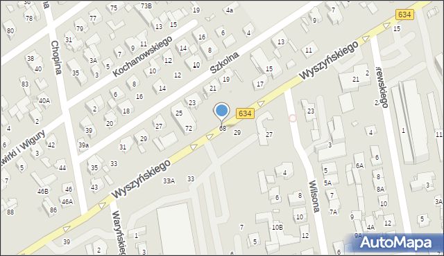 Zielonka, Wyszyńskiego Stefana, ks. prym. kard., 68, mapa Zielonka