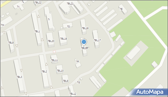 Zielonka, Wyszyńskiego Stefana, ks. prym. kard., 7BL16, mapa Zielonka