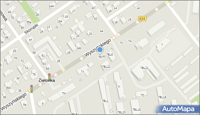 Zielonka, Wyszyńskiego Stefana, ks. prym. kard., 7K, mapa Zielonka