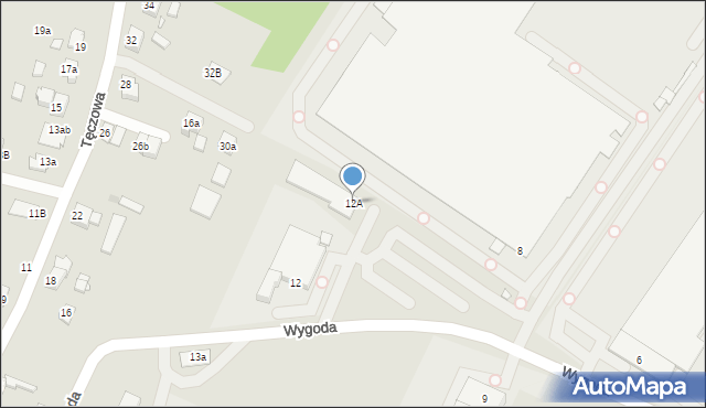 Żory, Wygoda, 12A, mapa Żor