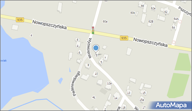 Żory, Wyzwolenia, 3, mapa Żor