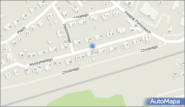 Żukowo, Wyszyńskiego Stefana, ks. kard., 21, mapa Żukowo