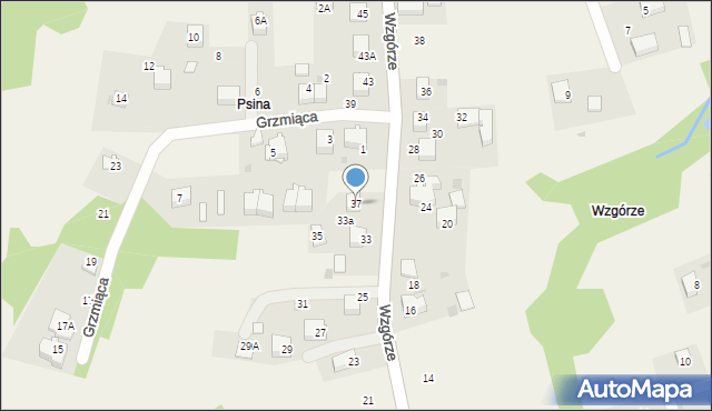 Gaj, Wzgórze, 37, mapa Gaj