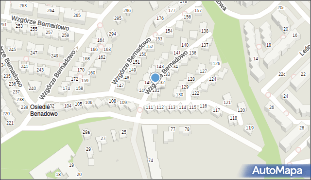 Gdynia, Wzgórze Bernadowo, 131, mapa Gdyni