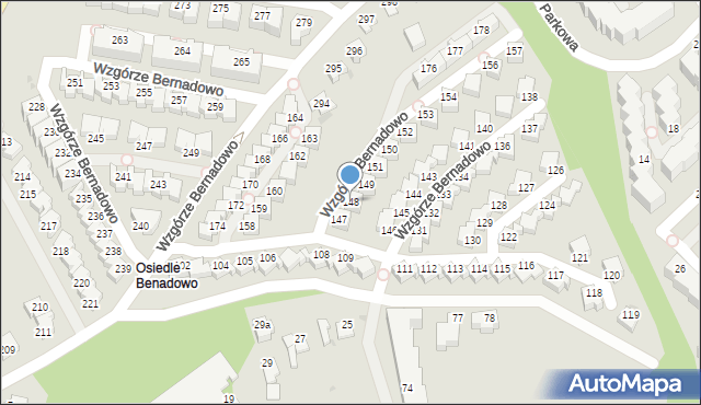 Gdynia, Wzgórze Bernadowo, 148, mapa Gdyni