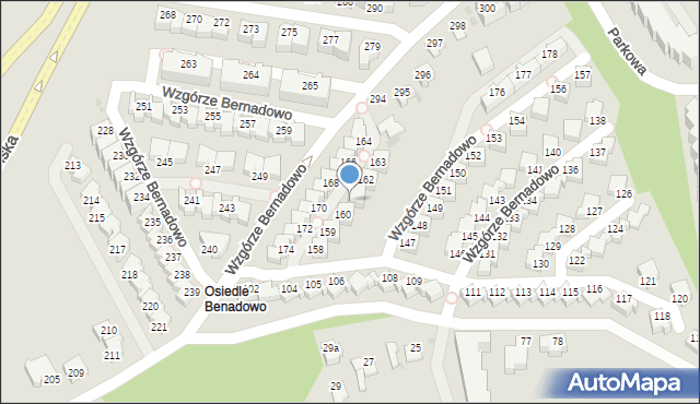 Gdynia, Wzgórze Bernadowo, 161, mapa Gdyni