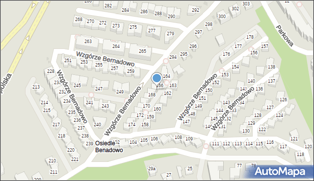 Gdynia, Wzgórze Bernadowo, 167, mapa Gdyni