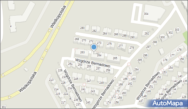Gdynia, Wzgórze Bernadowo, 264a, mapa Gdyni