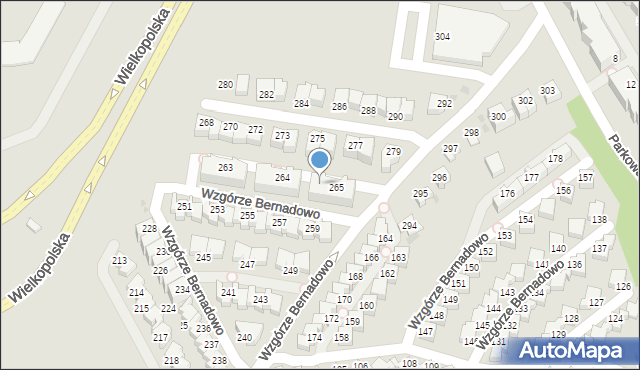 Gdynia, Wzgórze Bernadowo, 265a, mapa Gdyni