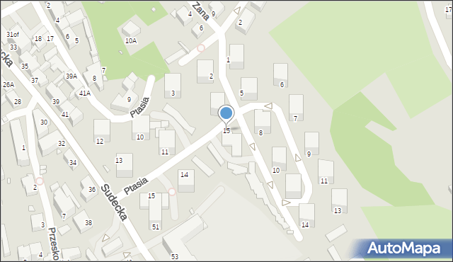 Jelenia Góra, Wzgórze Grota-Roweckiego Stefana, gen., 15, mapa Jelenia Góra