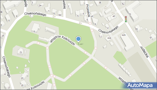 Jelenia Góra, Wzgórze Kościuszki Tadeusza, gen., 6, mapa Jelenia Góra