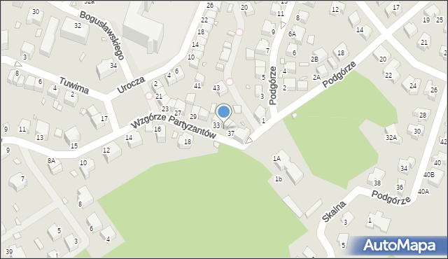 Jelenia Góra, Wzgórze Partyzantów, 35, mapa Jelenia Góra