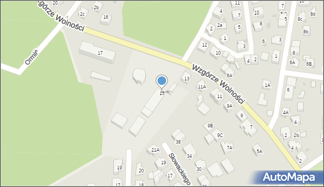 Kartuzy, Wzgórze Wolności, 15, mapa Kartuzy