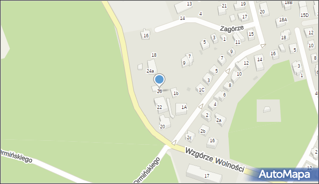 Kartuzy, Wzgórze Wolności, 26, mapa Kartuzy