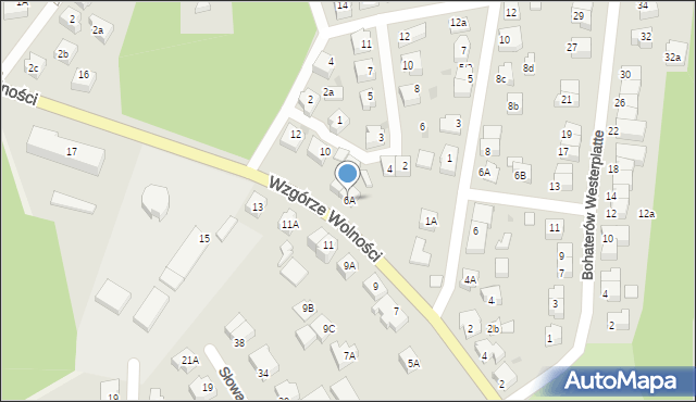 Kartuzy, Wzgórze Wolności, 6A, mapa Kartuzy