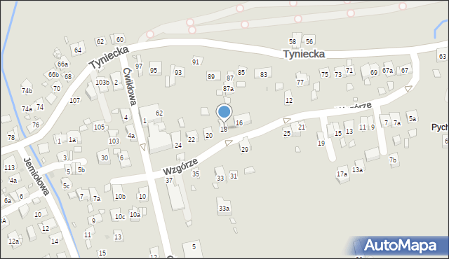 Kraków, Wzgórze, 18, mapa Krakowa